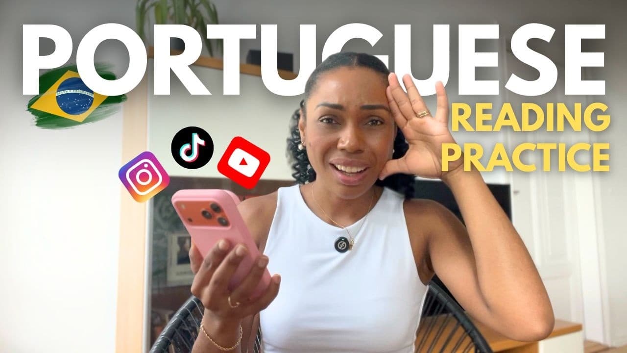 Brazilian Portuguese Reading Practice | Social Media Anxiety & Useful Expressions