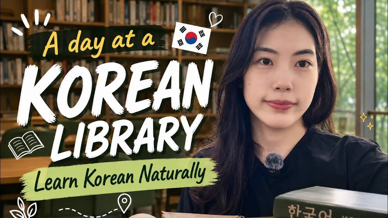 A Day at a Korean Library 📚 | Learn Korean Naturally
