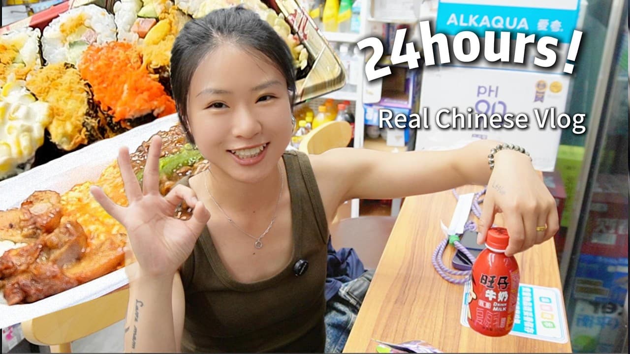 24 Hours Eating ONLY Convenience Store Food in China 🇨🇳 (3 Meals Challenge!)
