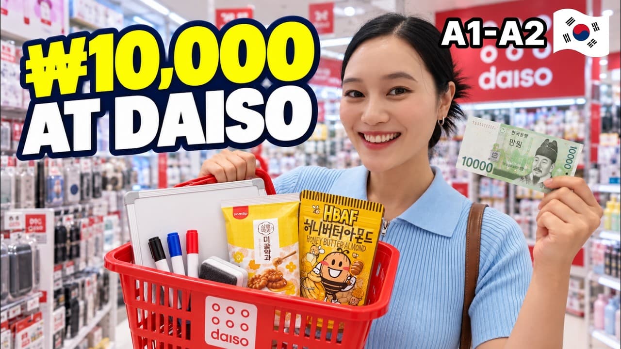 What ₩10,000 Buys at Daiso Korea 🇰🇷 | Slow Korean for Beginners