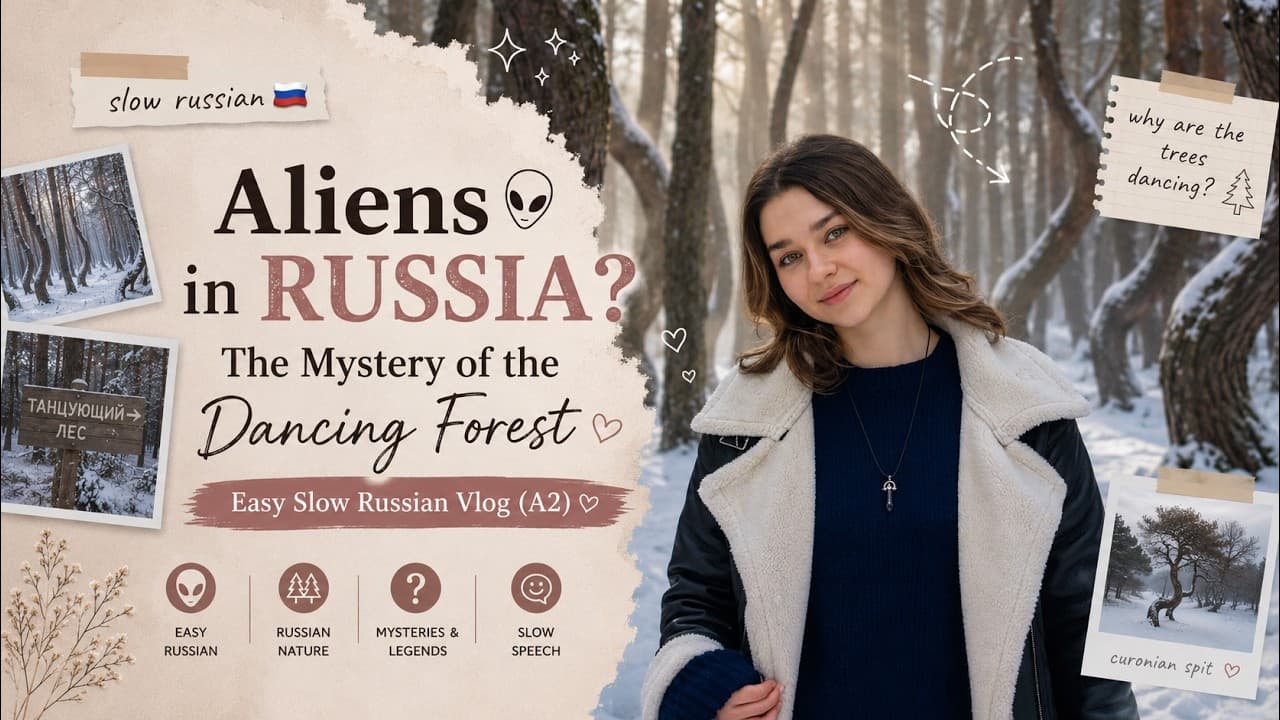 👽 Aliens in Russia? The Mystery of the Dancing Forest | Easy Slow Russian Vlog (A2)