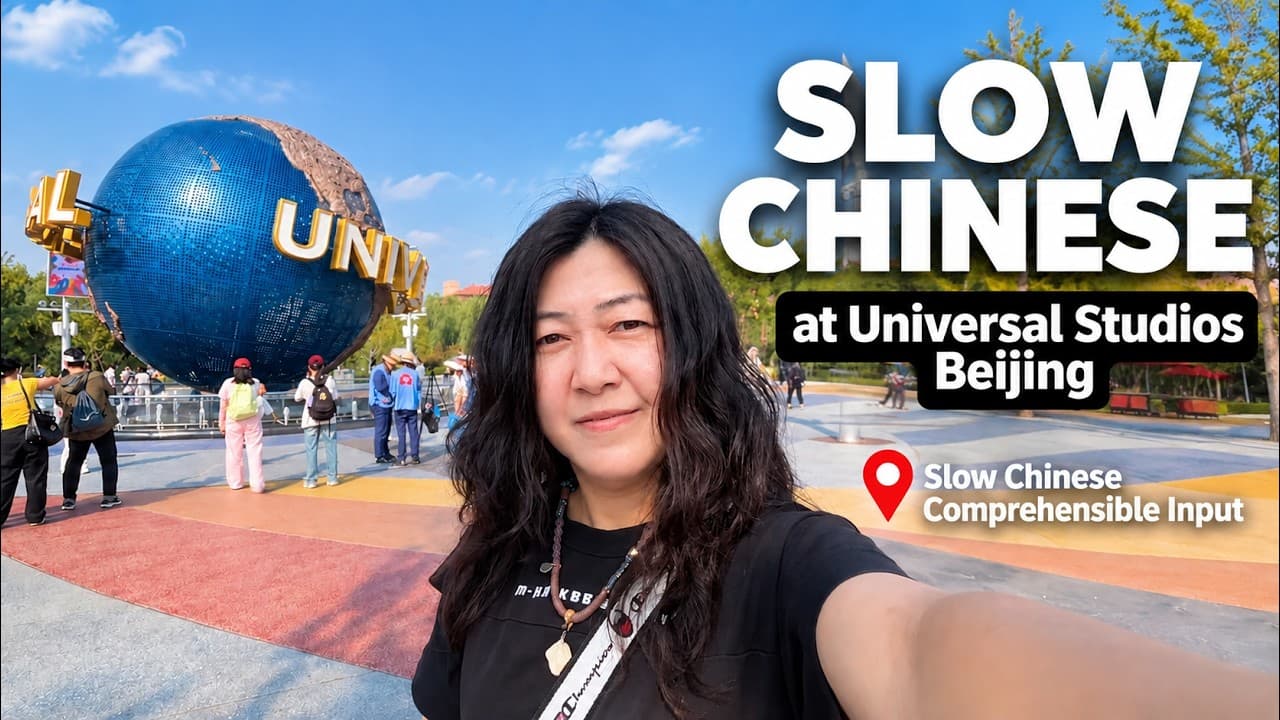 Slow Chinese for Beginners 🇨🇳  Learn Chinese at Universal Studios Beijing | Comprehensible Input