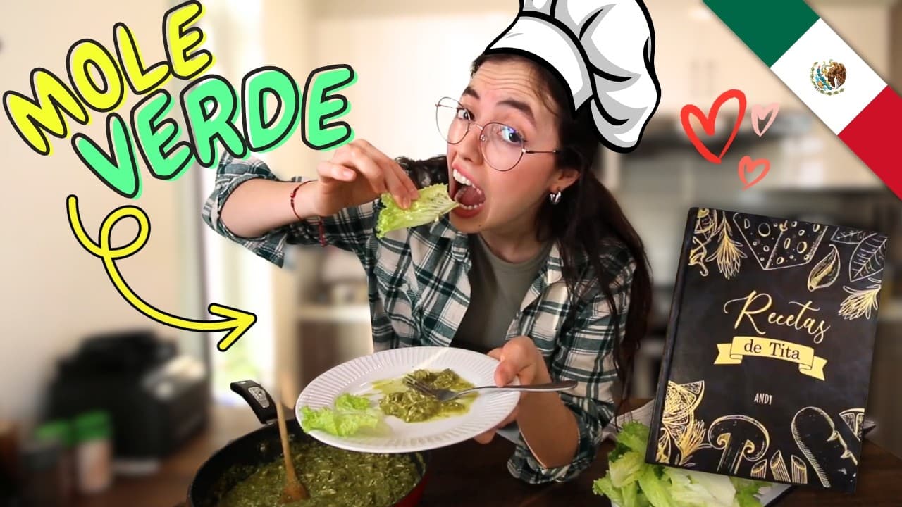 Learn Spanish Cooking My Abuela's Green Mole!💚(Ep. 5)