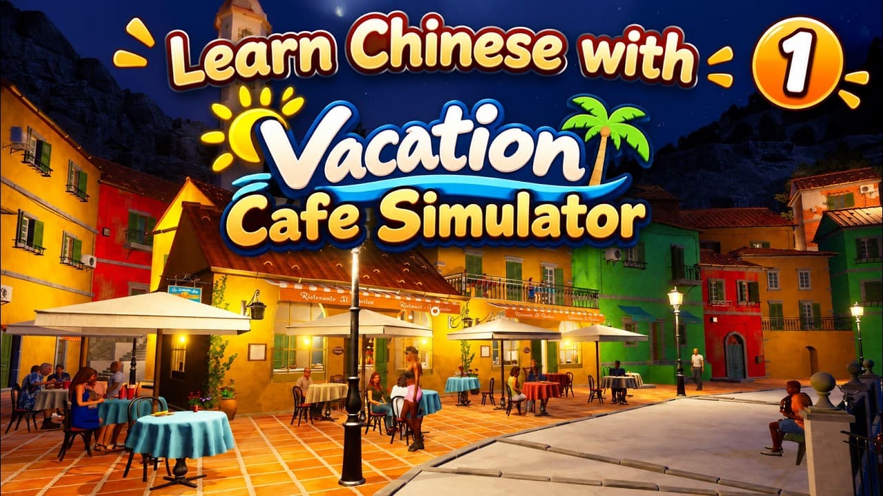 Learn Chinese Through Gaming 🇨🇳 | Running a Café in Vacation Cafe Simulator