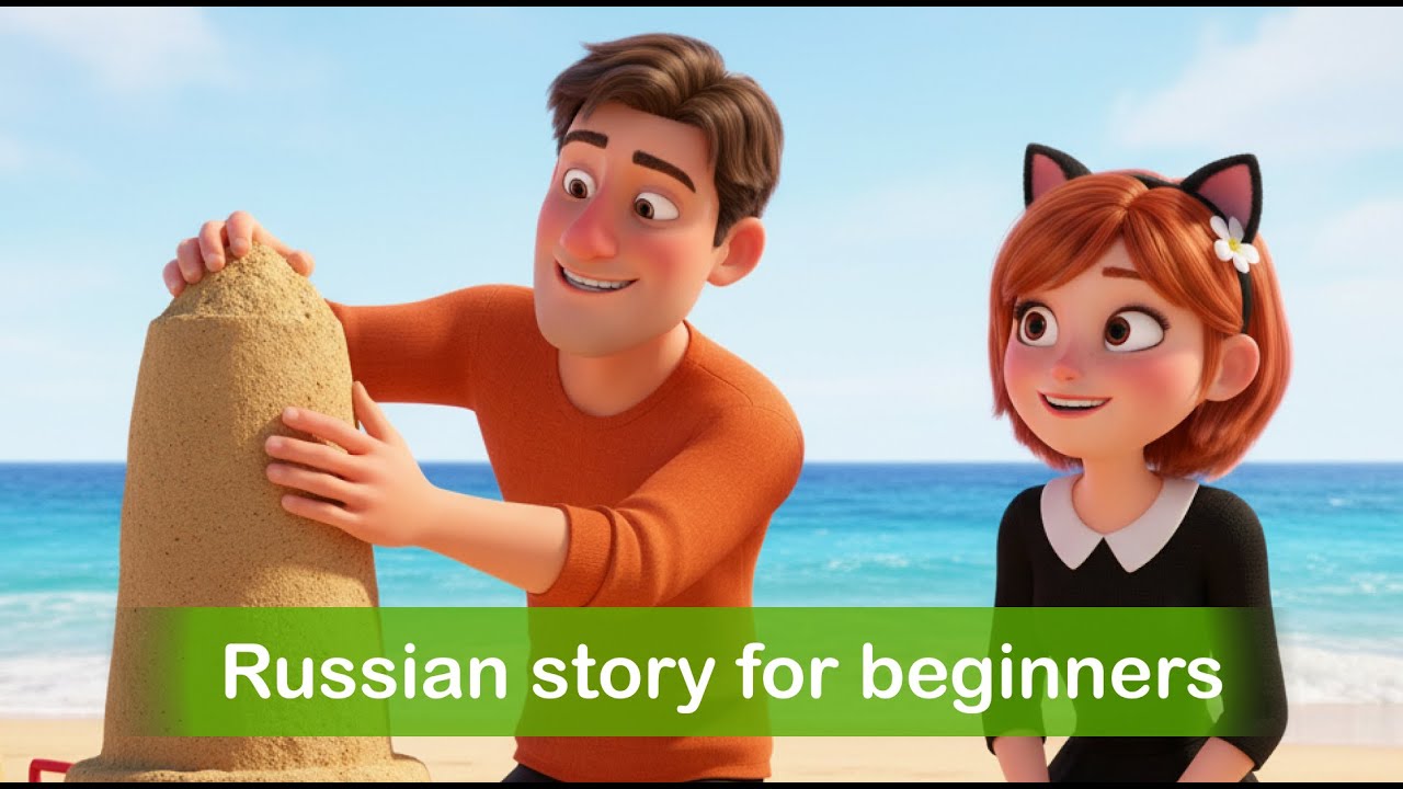 Slow Russian | Learn Russian with a Story (A1): Our Awesome Sandcastle!