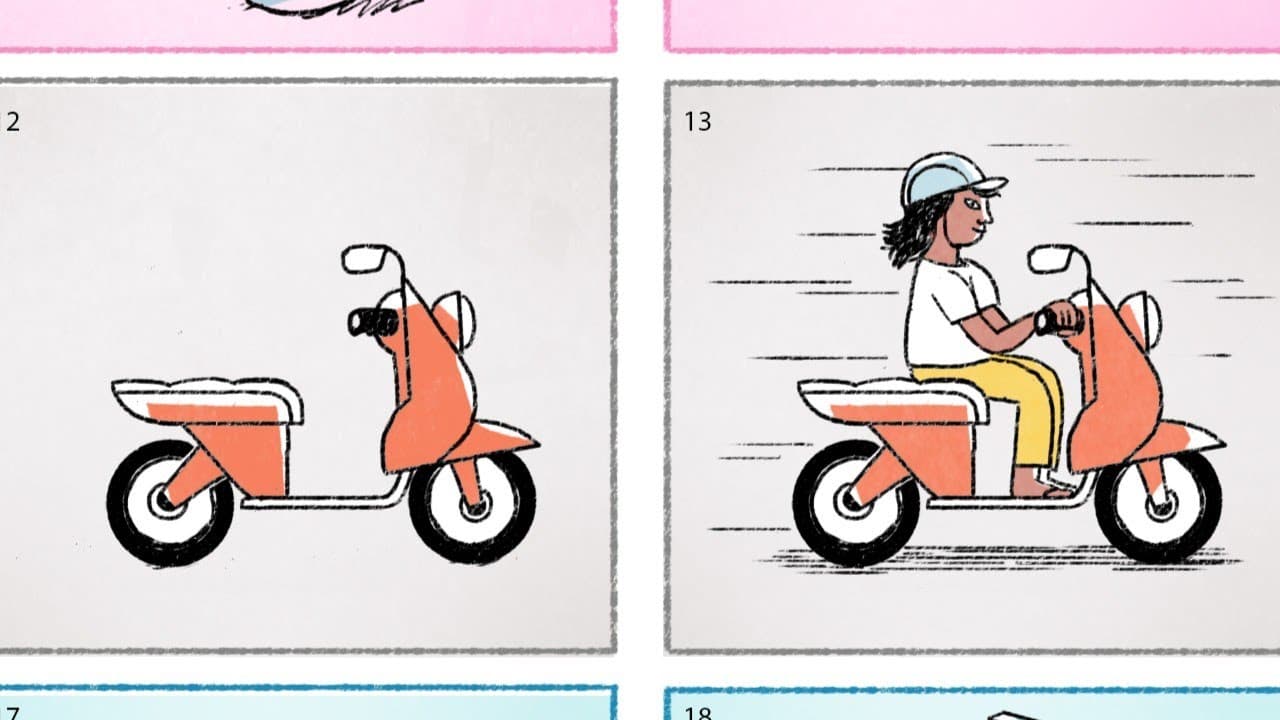 [CC] 骑摩托车 Riding a motorbike - Comprehensible Input Mandarin Picture Talk
