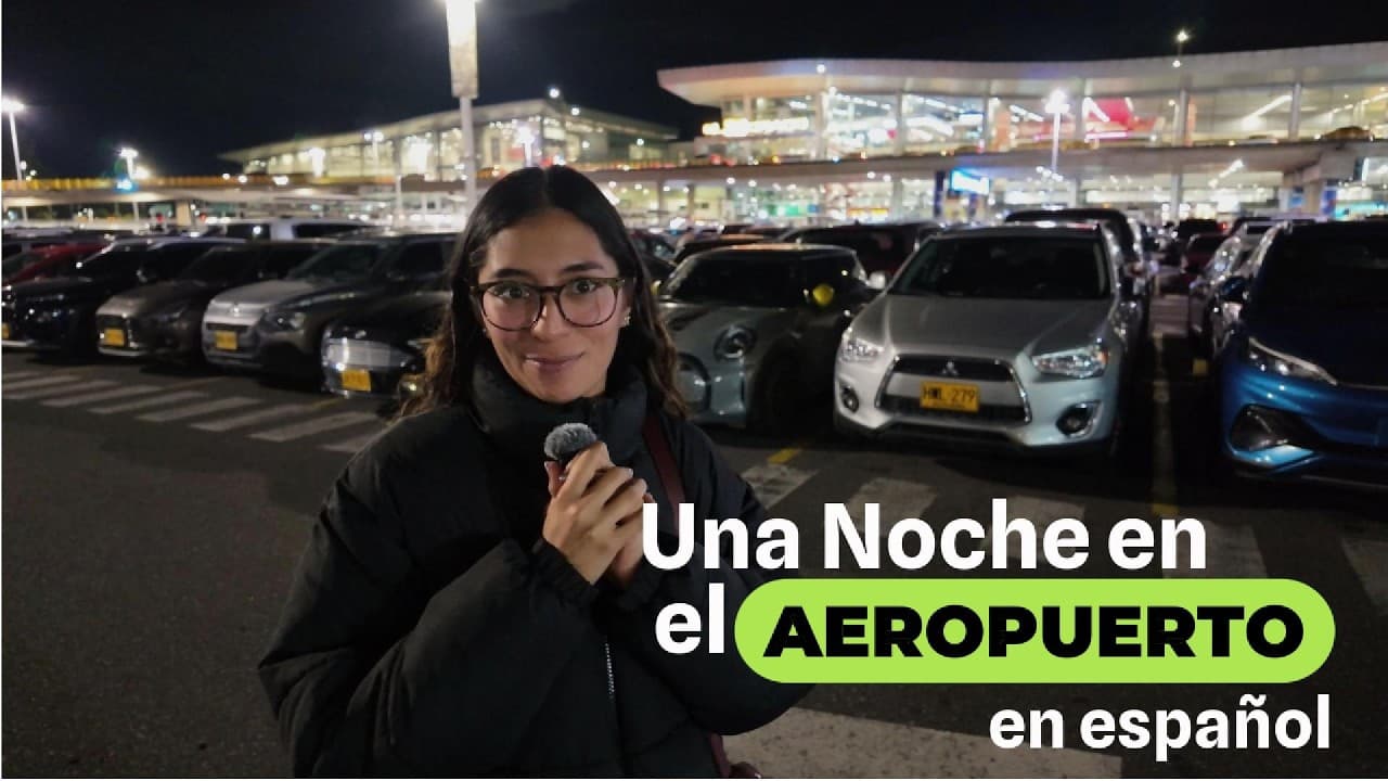 A Night in Bogotá | Airport Vocabulary + Spanish Conversation ✈️| NIVEL INTERMEDIO
