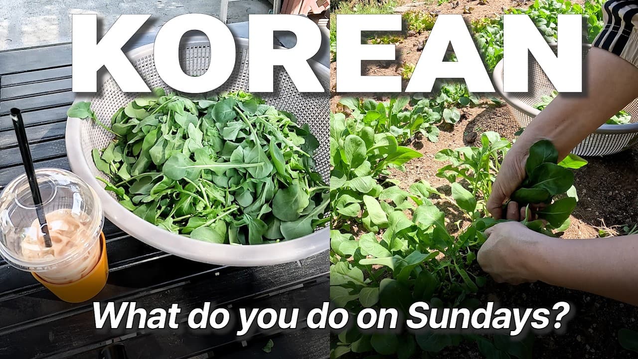[Easy Korean Vlog] Vegetable Garden, Spring Flowers & Coffee  (Slow Korean)