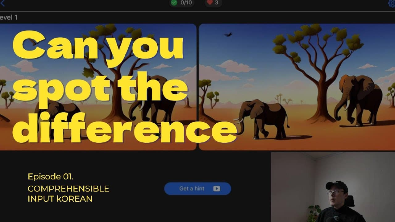 Learn Korean with Spot the Difference ep01 -super beginner