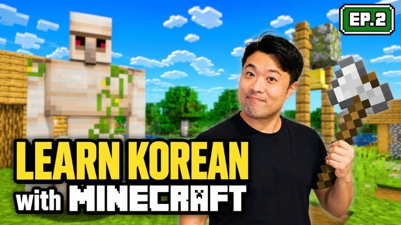 Learn Korean with Minecraft #2 | Comprehensible Input | What's in the Village?