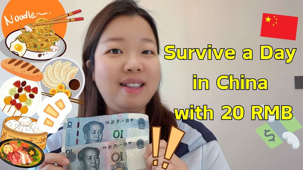 How I Survived a Day in China with Just 20 RMB！在中国用20块钱过一天！｜Chinese Vlog｜Listening practice｜CC Subs